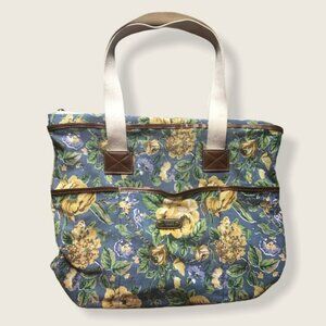 Vintage Carpetbags of America Blue Floral Tote